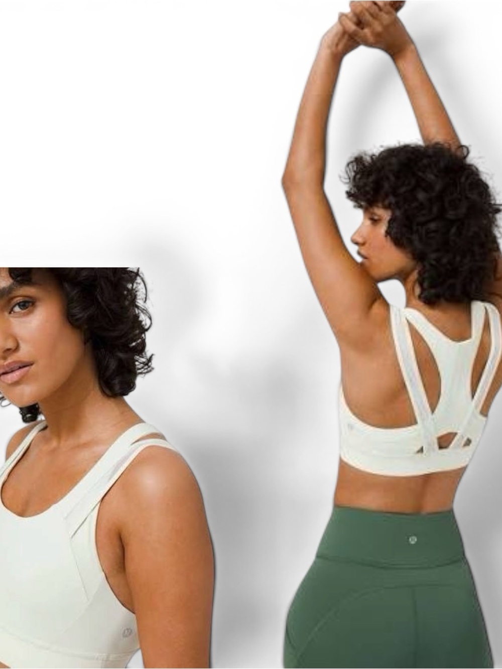 Lululemon Geared to Train Bra Medium Support Springtime Cream Ivory Size 6